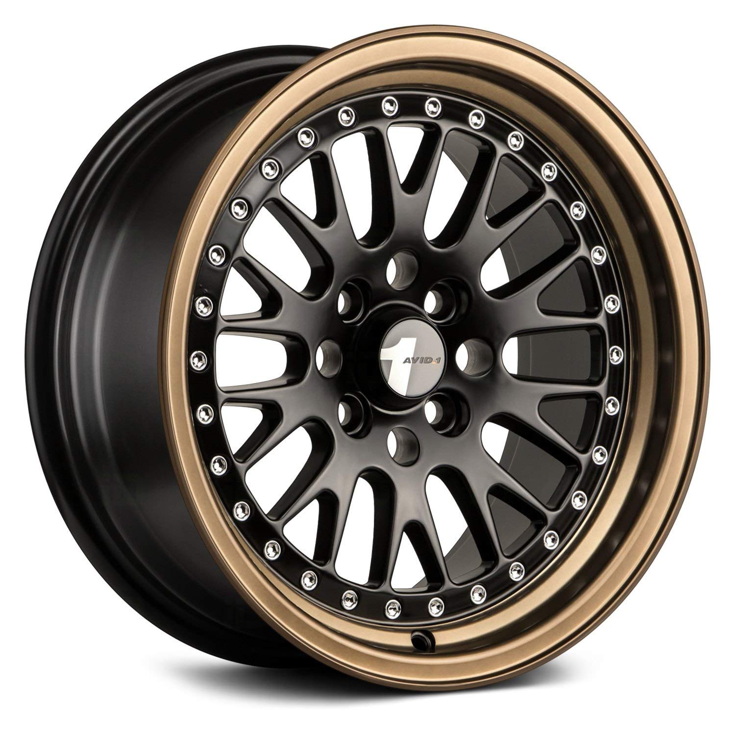 Amazon.com: AVID.1 AV-12 Black & Bronze Lip 15x8 Custom Wheel